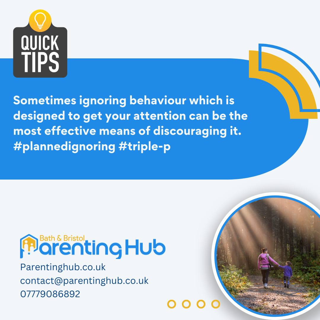 Ignoring doesn't mean letting your child do what they want, and it doesn't necessarily mean 'pick your battles' as that can create inconsistency and confusion. It means - decide if ignoring is the best strategy for teaching a better way.
Remember to give your attention when it stops!
https://parentinghub.co.uk