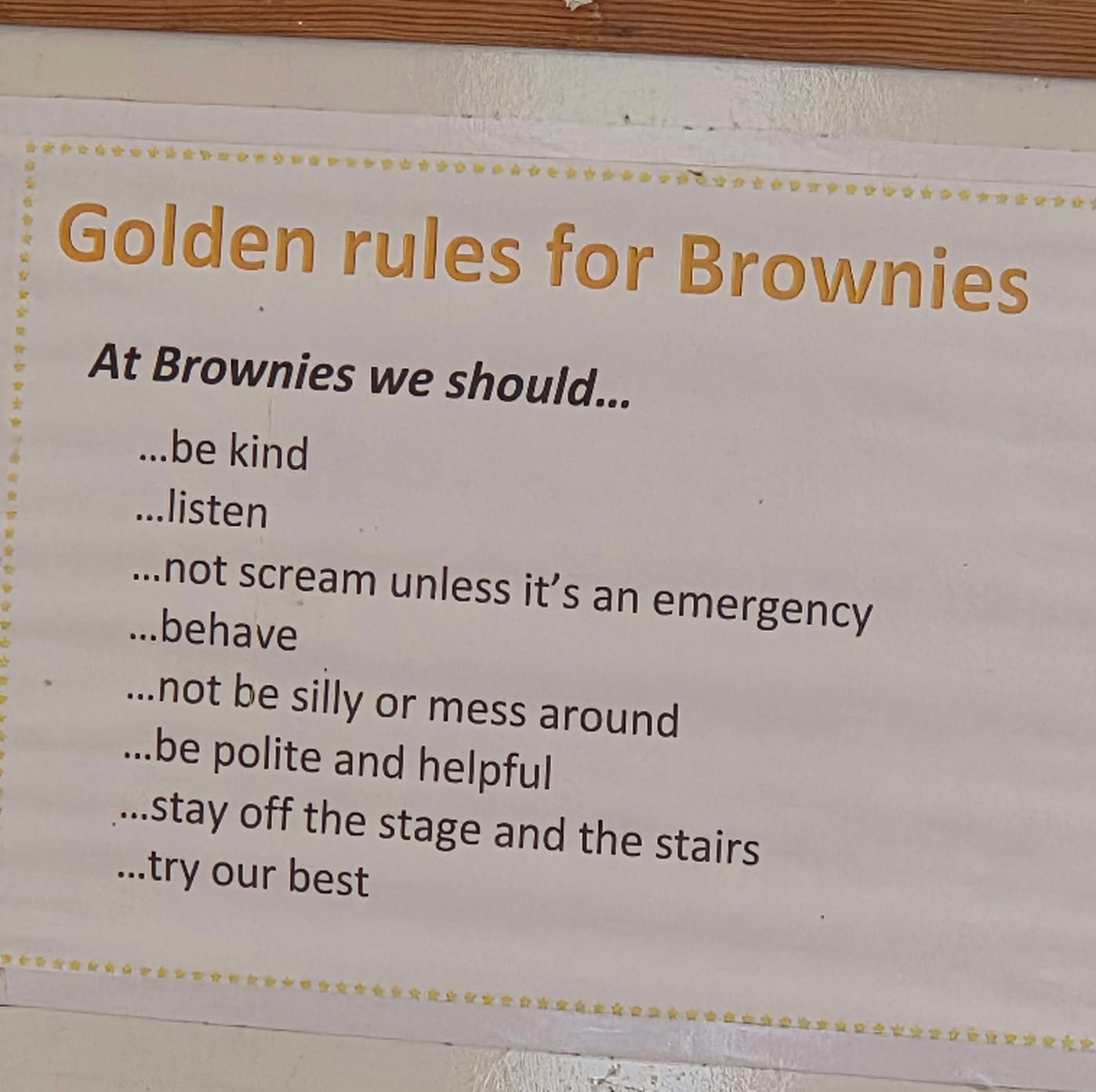 These Brownie rules look like they've been designed in retrospect. 😃
I'd switch out the negatives for positive alternatives.